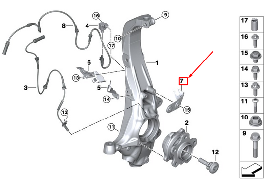 new bmw x5 g05 outer left brake hose holder 34306876371 original