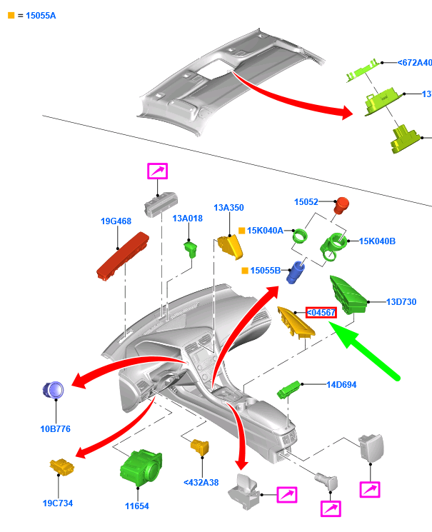 new ford mondeo mk5 center console panel trim 1880353 original