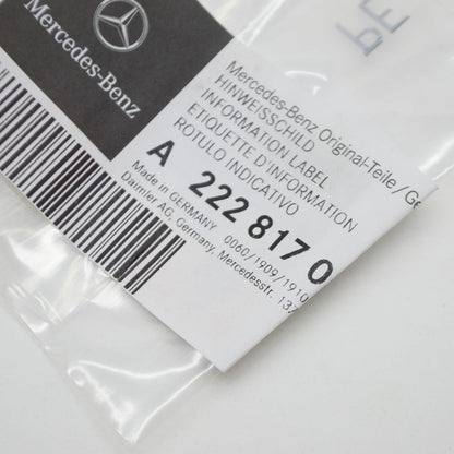 NEW MERCEDES-BENZ S W222 AIR CONDITIONING INFO LABEL A2228170320 2013 ORIGINAL