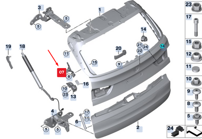 new bmw x5 f15 bottom right gas-filled strut mounting 51247294696 original