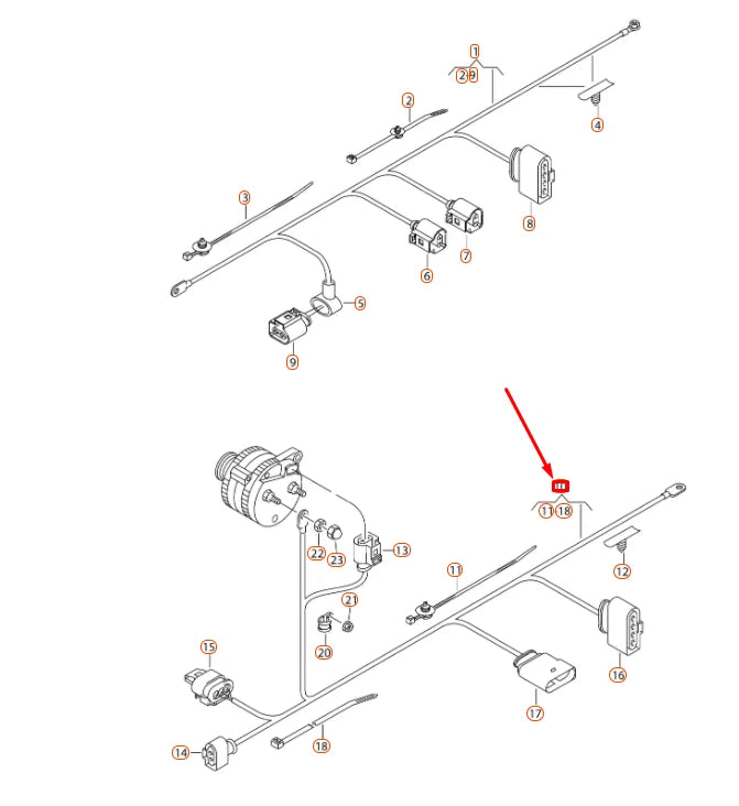 NEW VOLKSWAGEN PASSAT B8 THREE-PHASE ALTERNATOR WIRING SET 561971230L