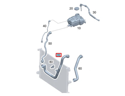 NEW MERCEDES-BENZ A W177 RIGHT COOLANT WATER RADIATOR HOSE A2475011082 ORIGINAL