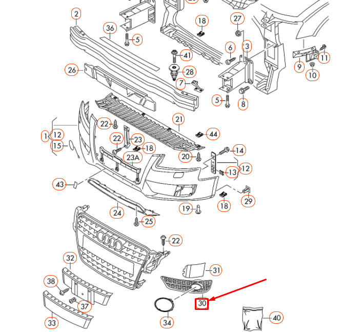 NEW AUDI A4 B8 FRONT BUMPER LEFT VENT GRILLE 8K080768101C ORIGINAL