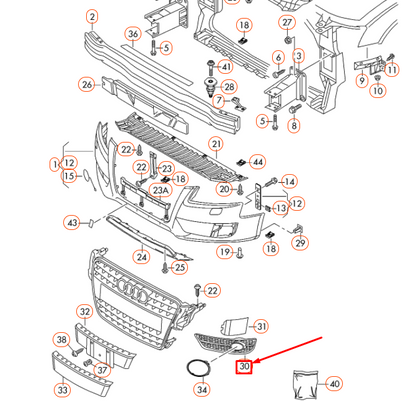NEW AUDI A4 B8 FRONT BUMPER LEFT VENT GRILLE 8K080768101C ORIGINAL