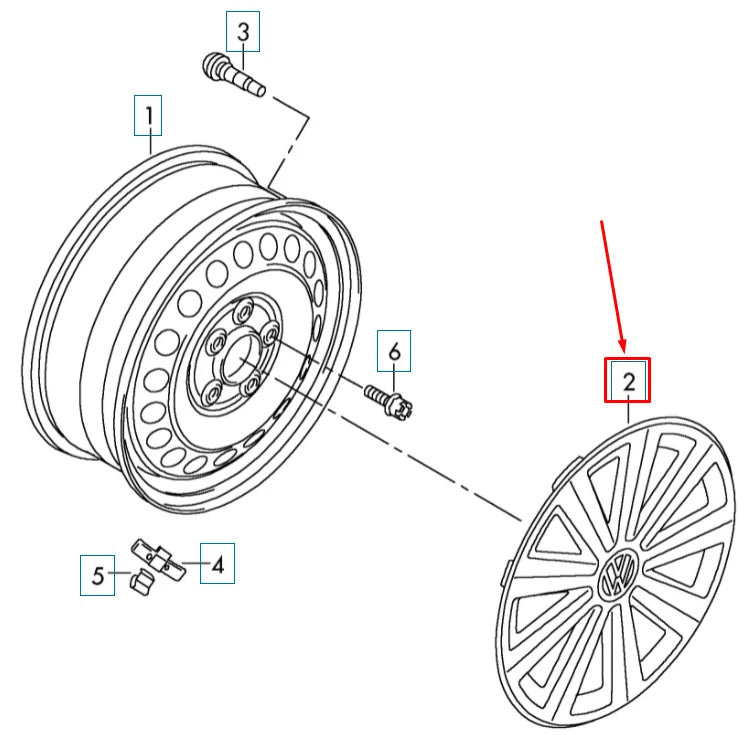 NEW VOLKSWAGEN UP WHEEL TRIM RING 14" 1S0601147G1ZX ORIGINAL