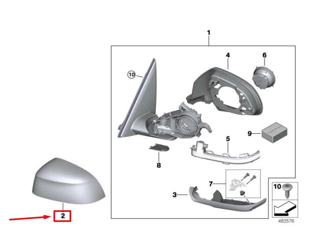 NEW BMW X3 F25 FRONT LEFT MIRROR TRIM 51168496623 8496623 ORIGINAL