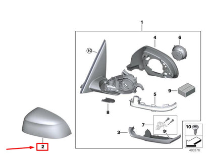NEW BMW X3 F25 FRONT LEFT MIRROR TRIM 51168496623 8496623 ORIGINAL