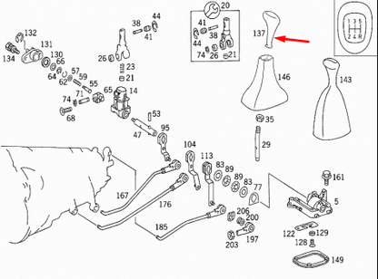 NEW MB E-CLASS W124 MANUAL GEAR SHIFT KNOB A1232671110 1995 ORIGINAL