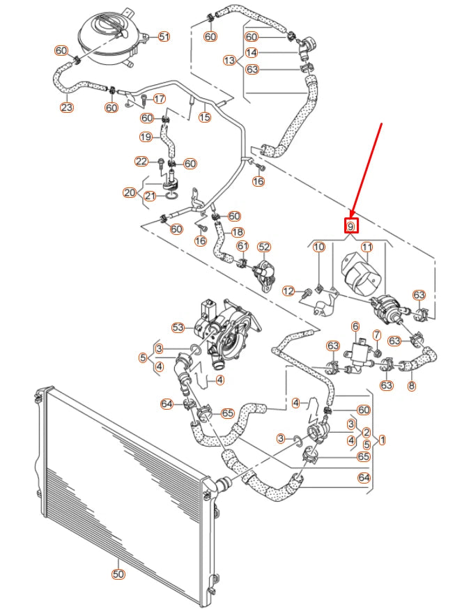 NEW VW GOLF 5G MK7 ADDITIONAL COOLANT WATER PUMP 5Q0121599AA ORIGINAL
