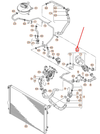 NEW VW GOLF 5G MK7 ADDITIONAL COOLANT WATER PUMP 5Q0121599AA ORIGINAL