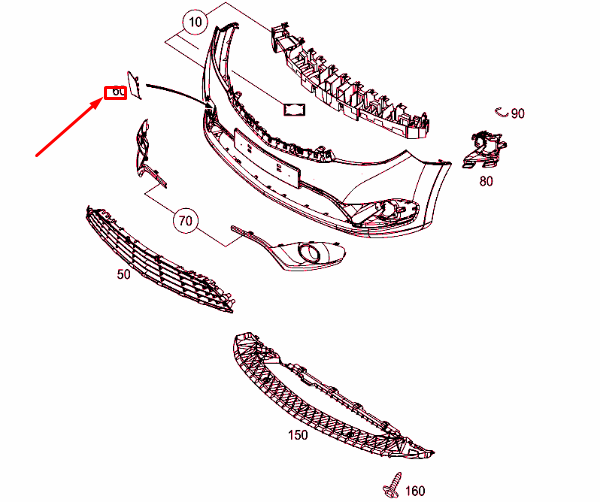 NEW MERCEDES-BENZ CITAN W415 FRONT BUMPER TOW EYE COVER A4158850324 ORIGINAL