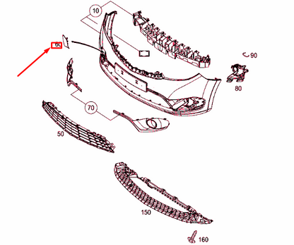 NEW MERCEDES-BENZ CITAN W415 FRONT BUMPER TOW EYE COVER A4158850324 ORIGINAL
