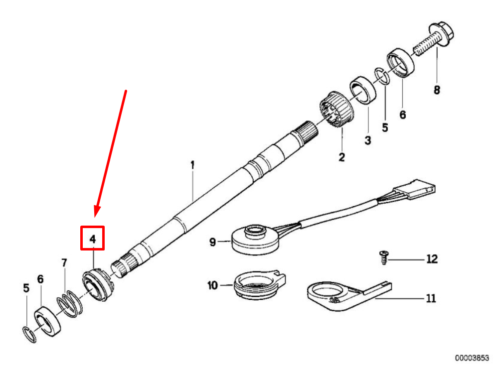 new bmw z8 roadster e52 steering spindle bearing 1092556 32311092556 original
