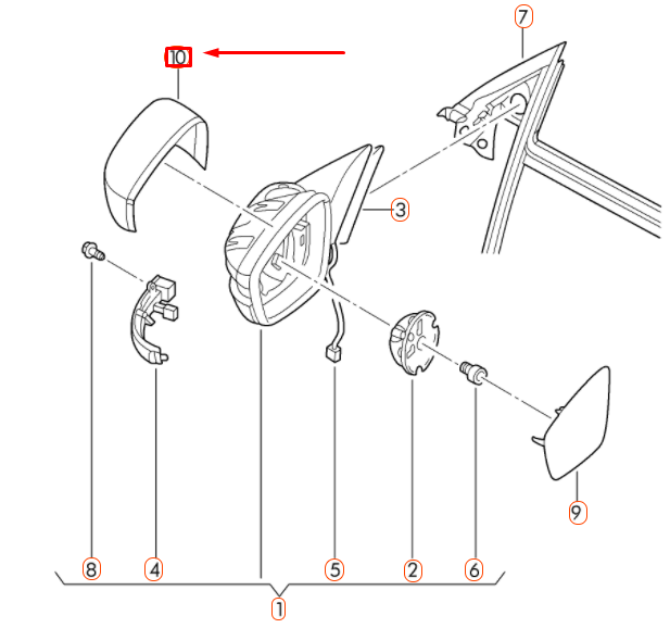 NEW VOLKSWAGEN BEETLE A5 FRONT LEFT DOOR MIRROR COVER CAP 5C68575379B9 ORIGINAL