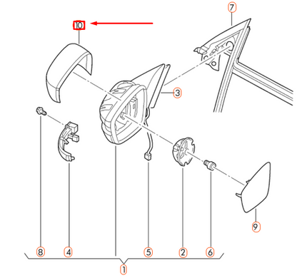 NEW VOLKSWAGEN BEETLE A5 FRONT LEFT DOOR MIRROR COVER CAP 5C68575379B9 ORIGINAL