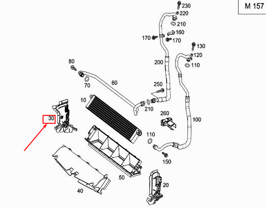 NEW MERCEDES-BENZ S W222 RIGHT OIL COOLER BRACKET A2225050140 ORIGINAL