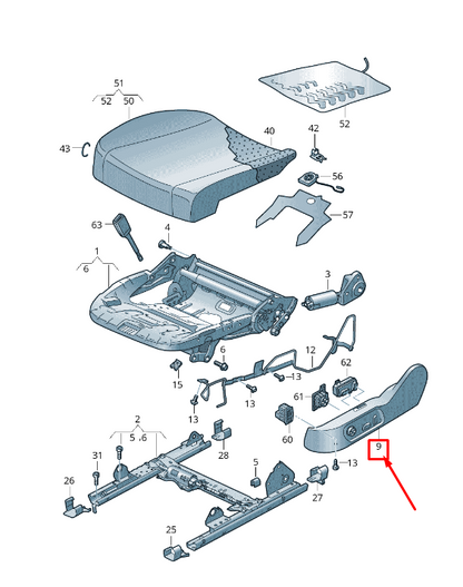new vw cc 35 front right seat frame trim 3c8881314a9b9 3c8881314a 9b9 original