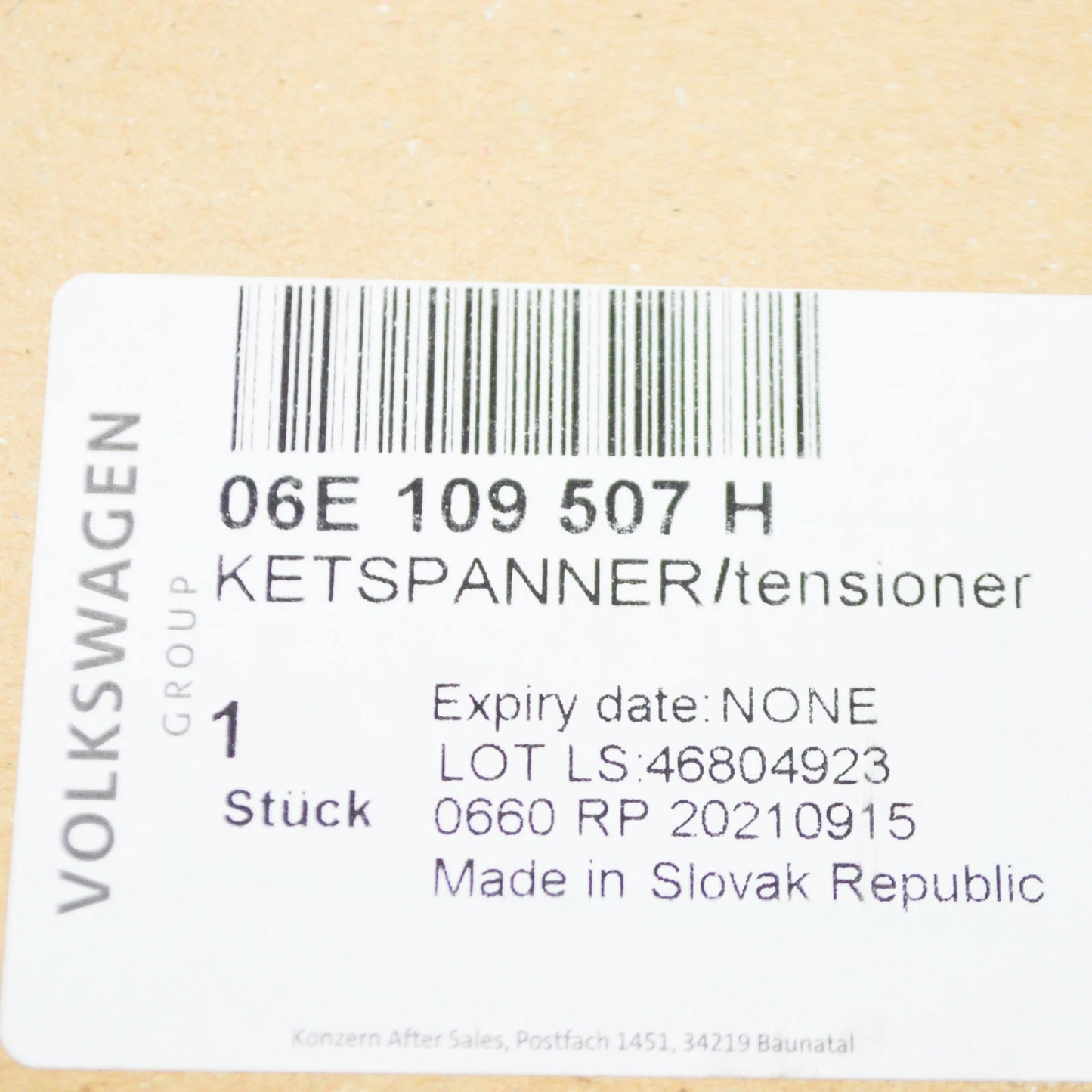 NEW VOLKSWAGEN TOUAREG 7P ENGINE TIMING CHAIN LOWER TENSIONER 06E109507H