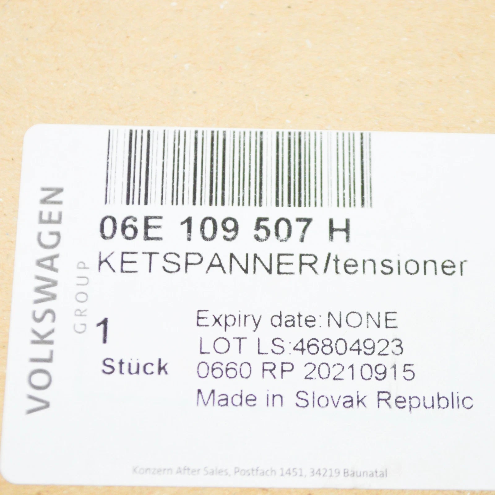 NEW VOLKSWAGEN TOUAREG 7P ENGINE TIMING CHAIN LOWER TENSIONER 06E109507H