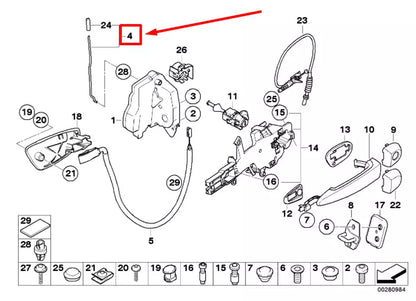 NEW BMW 3 E90 FRONT RIGHT DOOR OPERATING ROD 51217059906 7059906 ORIGINAL