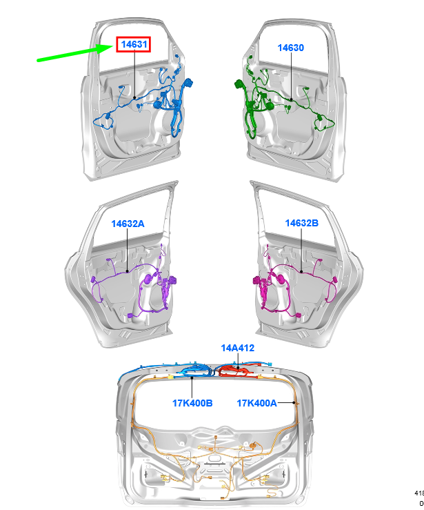 new ford galaxy mk3 front left door wire assy 2274193 original