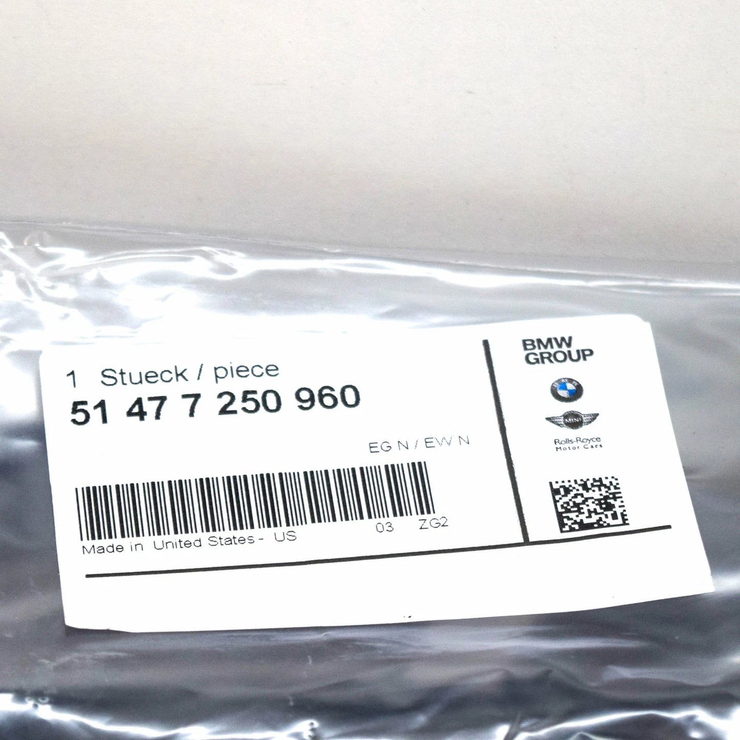 NEW BMW X3 F25 TRUNK STAINLESS STEEL RIGHT INSERT 51477250960 ORIGINAL