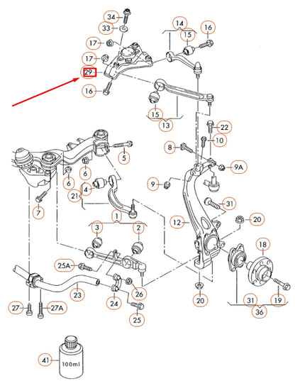 NEW VW PHAETON GP4 MK5 FRONT SUSPENSION CONTROL ARM BRACKET 4E0412383D ORIGINAL