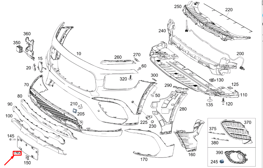 NEW MERCEDES-BENZ GLB X247 FRONT LICENSE PLATE HOLDER A2478803600 ORIGINAL