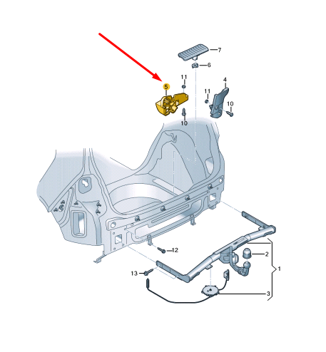 new vw golf vii adapter holder for bowden cable 5g0803874a original