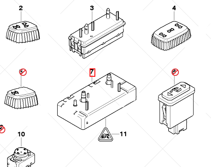 new bmw 5 e39 front right seat switch 61316910718 original