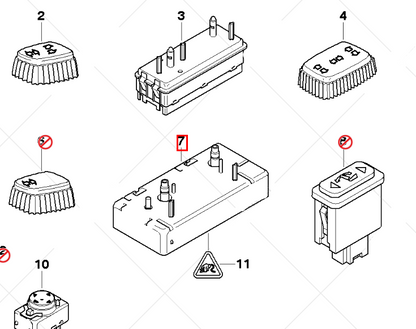 new bmw 5 e39 front right seat switch 61316910718 original