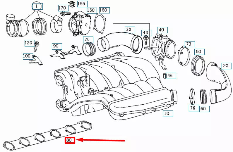 NEW MERCEDES-BENZ S W220 INTAKE MANIFOLD GASKET A1371410680 ORIGINAL