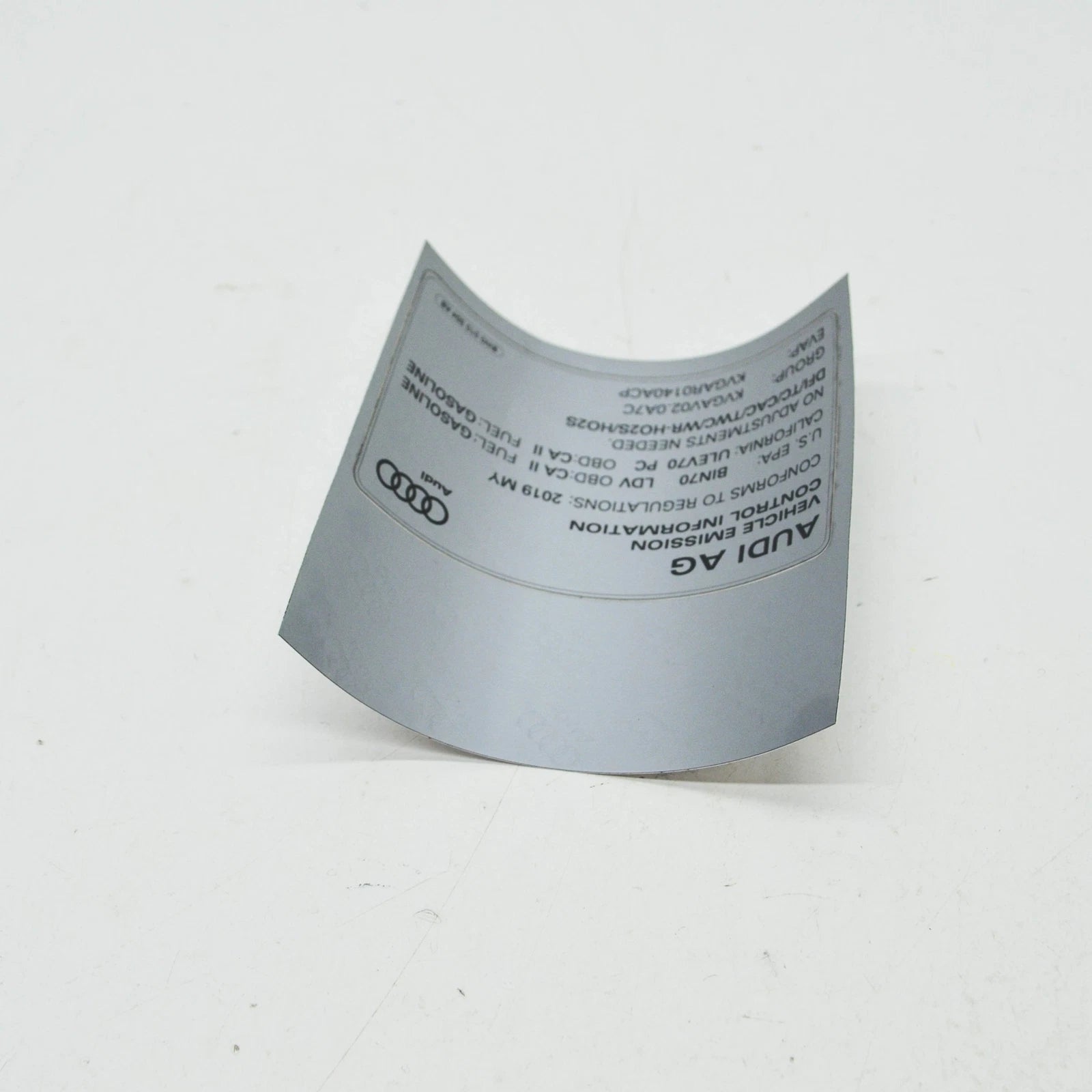 NEW AUDI A4 B9 EMMISION DATA PLATE 8W0010504AB ORIGINAL