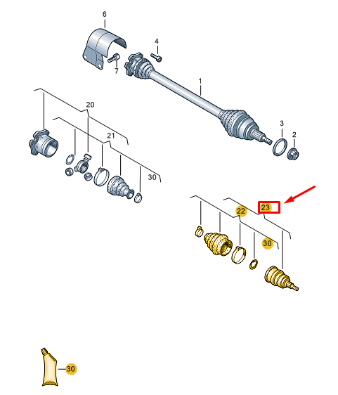 new vw polo aw mk6 drive shaft joint kit 2q0498099a original