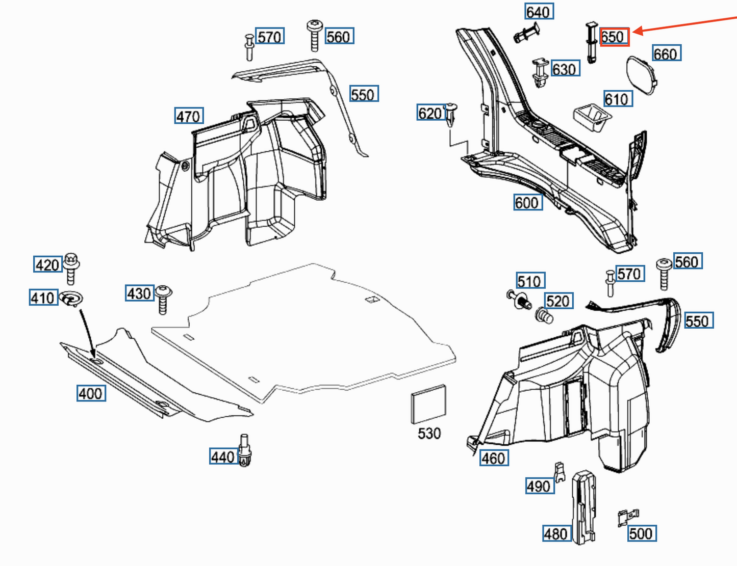 new mb c coupe cl203 rear luggage panel expansion rivet a0019901592 original