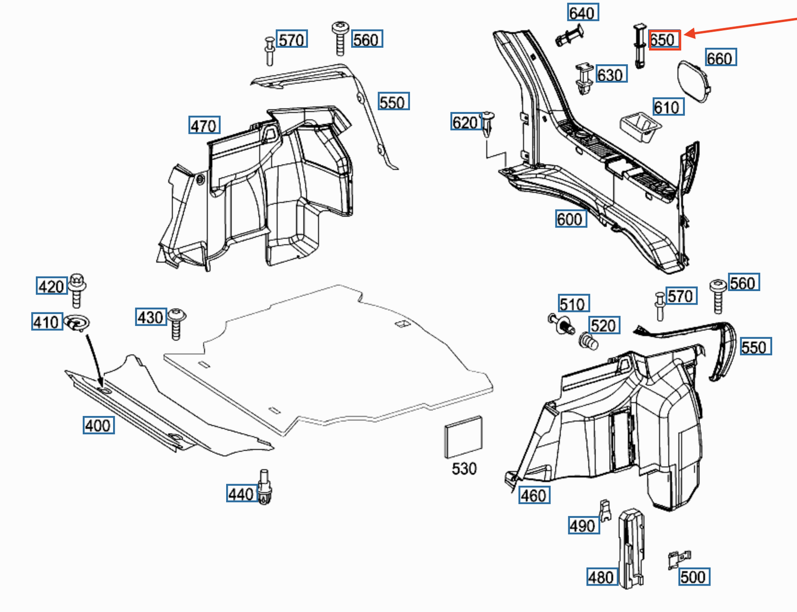 new mb c coupe cl203 rear luggage panel expansion rivet a0019901592 original