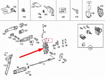 NEW MERCEDES-BENZ SLK R170 FRONT LEFT DOOR LOCK LHD A1707200335