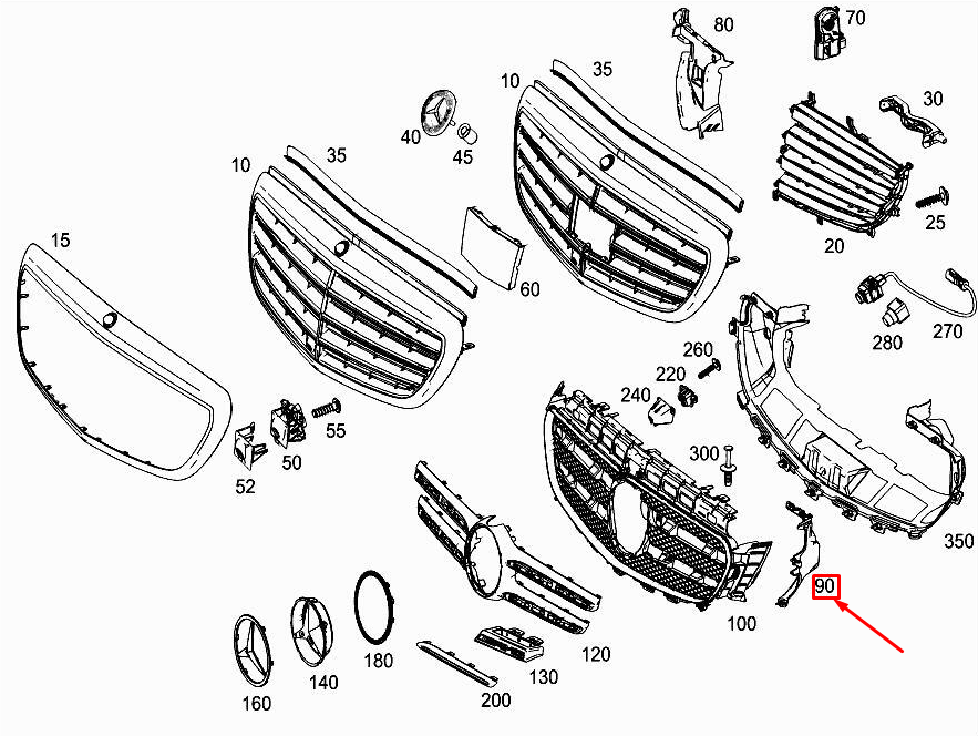 new mercedes-benz e w213 left air duct segment a2138859101 original
