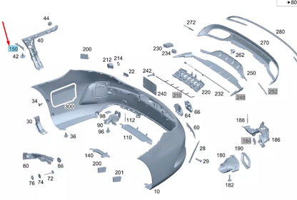 NEW MERCEDES-BENZ C W205 REAR BUMPER AREA RIGHT COVER A2058804224 ORIGINAL