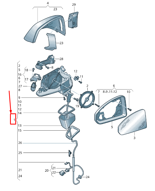 new audi q7 4m front left side wing mirror rhd 4m2857409aj9b9 original