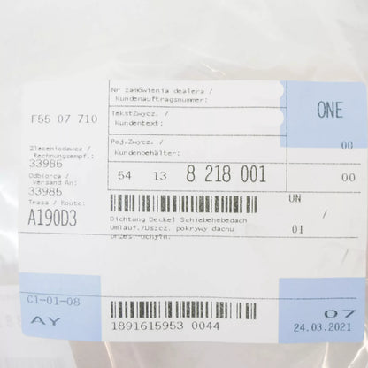 NEW BMW 3 E46 SUNROOF SEAL 54138218001 8218001 ORIGINAL