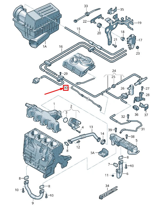 NEW VOLKSWAGEN CADDY 2K MK3 VACUUM PIPE 03L131605AF