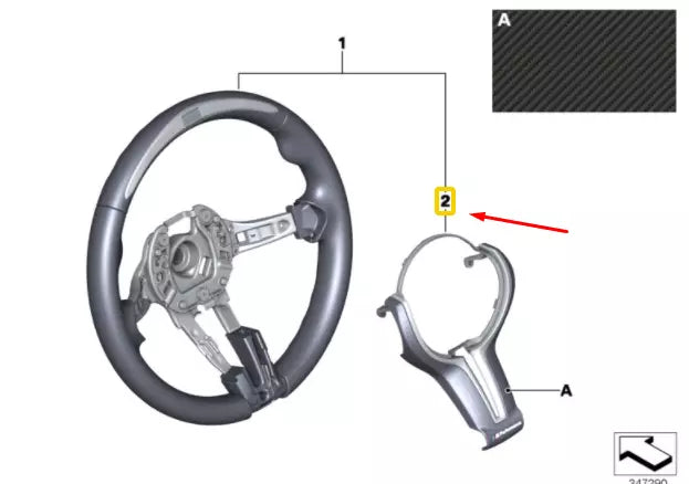 NEW BMW M5 F10 STEERING WHEEL M PERFORMANCE COVER 32302345203 ORIGINAL