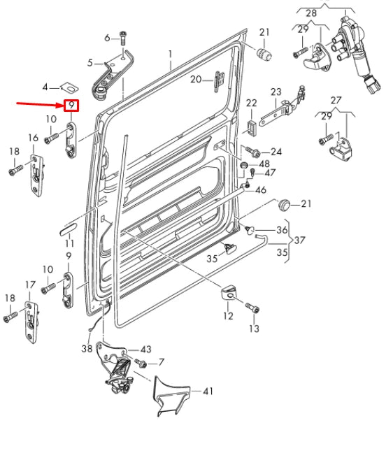NEW VW TRANSPORTER T6 RIGHT SLIDING DOOR DETENT PEG 7E0843842A