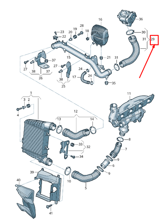 new audi a8 4h intercooler pressure hose 4h0145737s original
