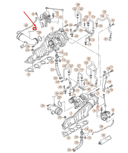 NEW AUDI RS7 SPORTBACK 4G8 RIGHT INTAKE HOSE 079129572R ORIGINAL