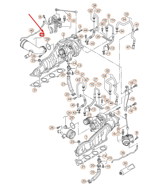 NEW AUDI RS7 SPORTBACK 4G8 RIGHT INTAKE HOSE 079129572R ORIGINAL