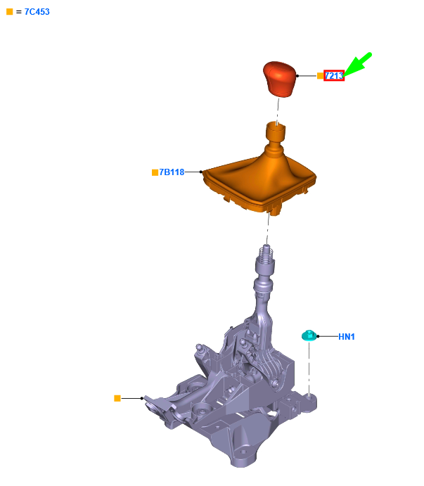 new ford focus mk4 gear shifting knob 2348887 jx6r-7217-aka original