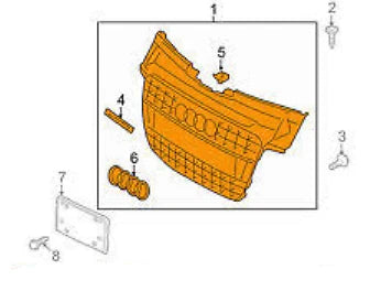 NEW AUDI A5 S5 FRONT BUMPER RADIATOR GRILLE PLATINUM GREY 8T0853651P 1RR