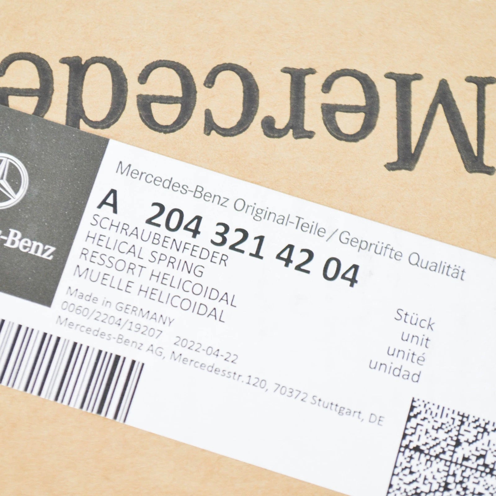 NEW MERCEDES-BENZ C W204 FRONT COIL SPRING A2043214204 ORIGINAL